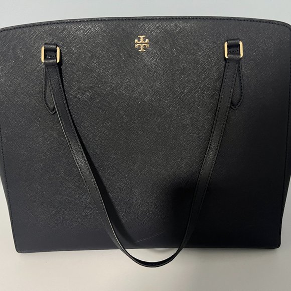 Tory Burch Emerson Tote - Navy Blue w/ Gold Hardware - Picture 1 of 7